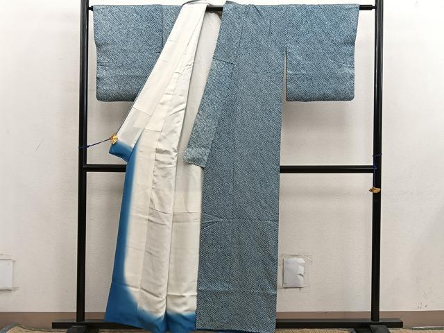 平和屋着物■大変加工の良い総絞り小紋　正絹　逸品　BAAX8354mz