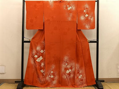 平和屋着物■訪問着　梅花文　金彩　正絹　逸品　BAAX8361mz