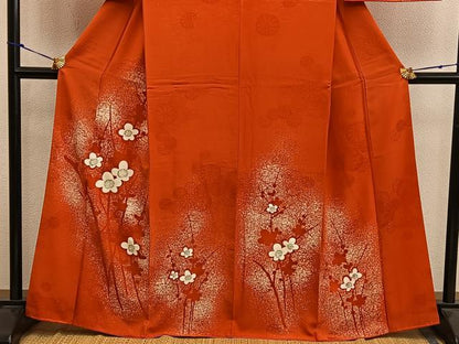平和屋着物■訪問着　梅花文　金彩　正絹　逸品　BAAX8361mz