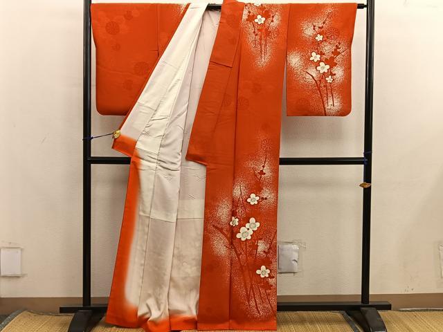 平和屋着物■訪問着　梅花文　金彩　正絹　逸品　BAAX8361mz