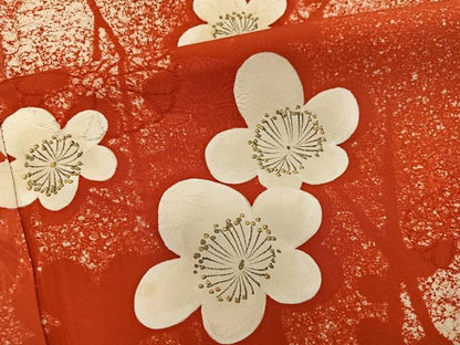 平和屋着物■訪問着　梅花文　金彩　正絹　逸品　BAAX8361mz