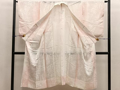 平和屋着物■長襦袢　無双仕立て　流水花地紋　暈し染め　正絹　逸品　BAAX8363mz