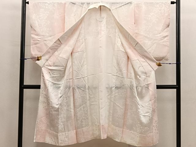 平和屋着物■長襦袢　無双仕立て　流水花地紋　暈し染め　正絹　逸品　BAAX8363mz