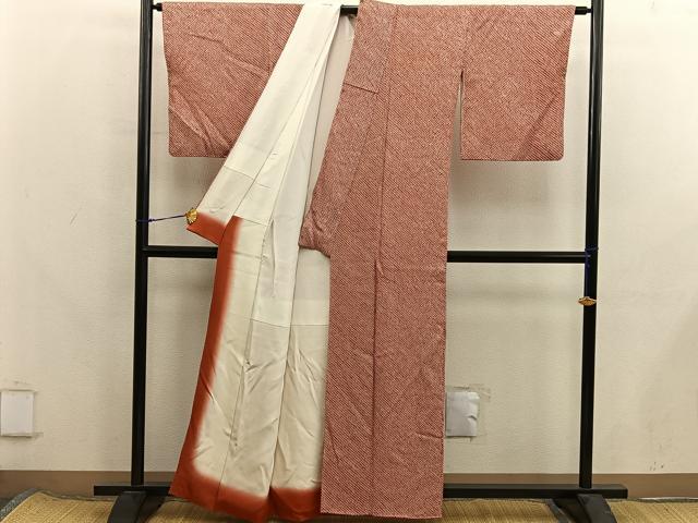 平和屋着物■大変加工の良い総絞り小紋　総絞り　正絹　逸品　BAAX8365mz