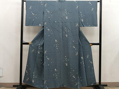 平和屋着物●上質な小紋　舞蝶花文　蛍暈し　そごう扱い　正絹　逸品　BAAX8368mz