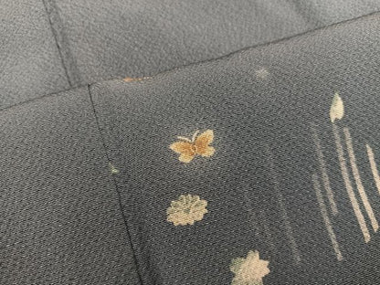 平和屋着物●上質な小紋　舞蝶花文　蛍暈し　そごう扱い　正絹　逸品　BAAX8368mz