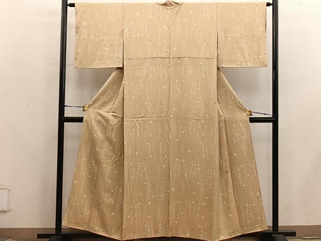 平和屋着物■上質な小紋　枝花文　正絹　逸品　BAAX8369mz