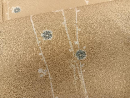 平和屋着物■上質な小紋　枝花文　正絹　逸品　BAAX8369mz
