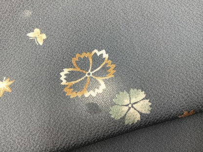 平和屋着物●上質な小紋　舞蝶花文　蛍暈し　そごう扱い　正絹　逸品　BAAX8368mz