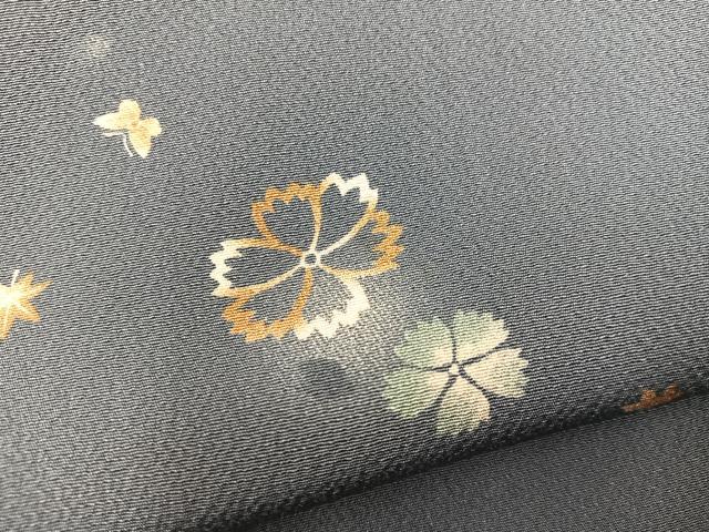 平和屋着物●上質な小紋　舞蝶花文　蛍暈し　そごう扱い　正絹　逸品　BAAX8368mz
