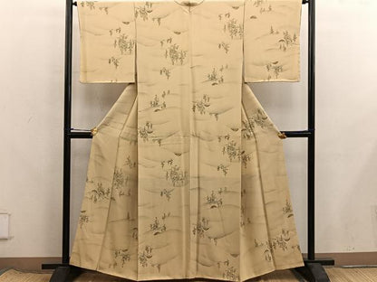 平和屋着物■上質な小紋　片輪車花文　正絹　逸品　BAAX8371mz