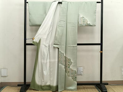 平和屋着物■訪問着　草花文　暈し染め　正絹　逸品　BAAX8372mz