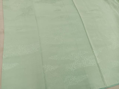 平和屋着物■上質な色無地　菊花地紋　若苗色　正絹　逸品　BAAX8373mz