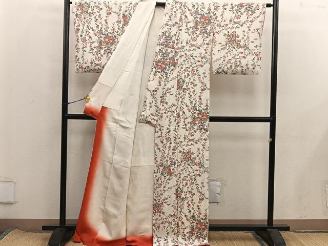 平和屋着物■上質な小紋　菊花文　正絹　逸品　BAAX8374mz