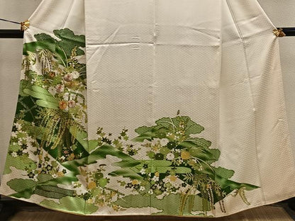 平和屋着物■訪問着　駒刺繍　菊花文　金彩　正絹　逸品　BAAX8377mz