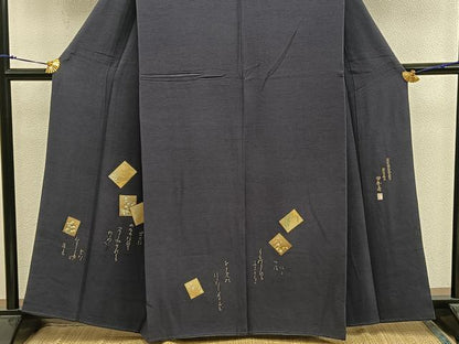 平和屋着物■友禅師・京の名工・伝統工芸士・樽本伊勢蔵　訪問着　色紙重ね花文　金彩　正絹　逸品　BAAX8378mz