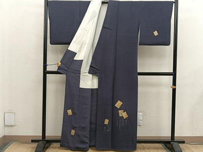 平和屋着物■友禅師・京の名工・伝統工芸士・樽本伊勢蔵　訪問着　色紙重ね花文　金彩　正絹　逸品　BAAX8378mz