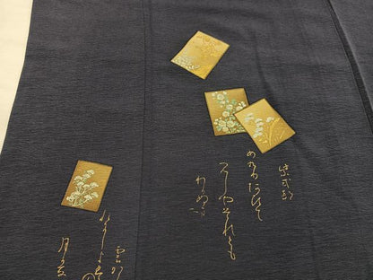 平和屋着物■友禅師・京の名工・伝統工芸士・樽本伊勢蔵　訪問着　色紙重ね花文　金彩　正絹　逸品　BAAX8378mz