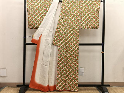 平和屋着物■上質な小紋　椿花文　正絹　逸品　BAAX8381mz