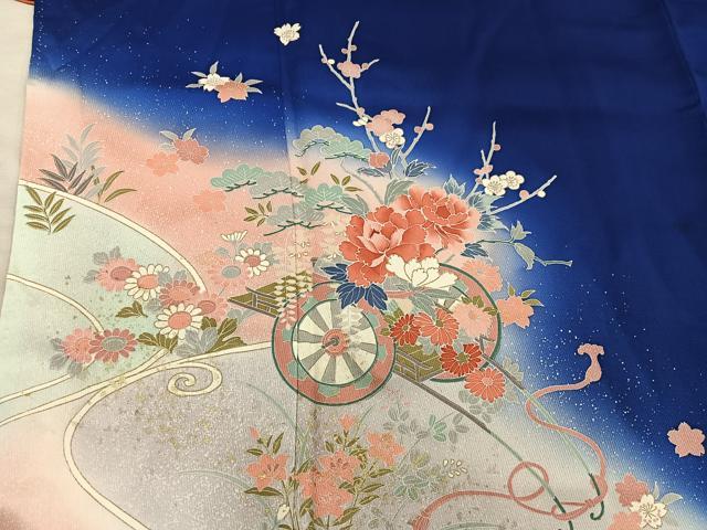 平和屋着物■訪問着　花車文　暈し染め　金彩　正絹　逸品　BAAX8383mz