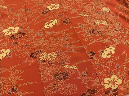 平和屋着物■上質な小紋　型染め　椿花文　正絹　逸品　BAAX8385mz