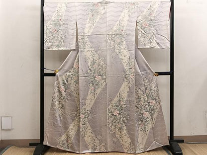 平和屋着物■上質な小紋　菊花文　暈し染め　正絹　逸品　BAAX8388mz