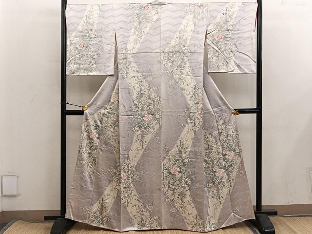 平和屋着物■上質な小紋　菊花文　暈し染め　正絹　逸品　BAAX8388mz