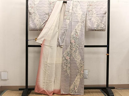 平和屋着物■上質な小紋　菊花文　暈し染め　正絹　逸品　BAAX8388mz