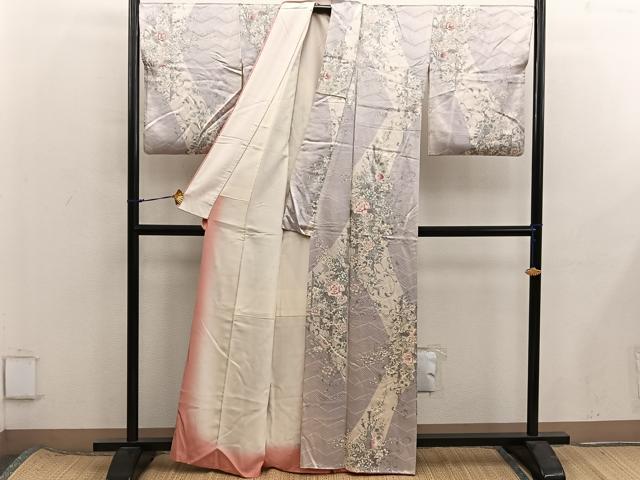 平和屋着物■上質な小紋　菊花文　暈し染め　正絹　逸品　BAAX8388mz