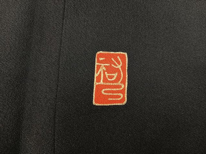 平和屋着物■豪華黒留袖　作家物　駒刺繍　松　金彩　正絹　逸品　BAAX8389mz