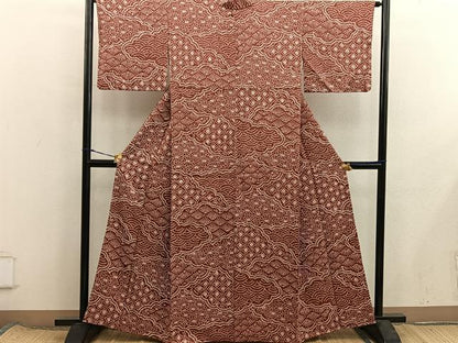 平和屋着物■上質な小紋　総絞り　雲取り吉祥文　正絹　逸品　BAAX8395mz
