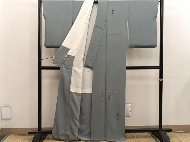 平和屋着物■訪問着　総刺繍　動物花文　金糸　鬼しぼ縮緬　ますいわ屋扱い　正絹　逸品　BAAX8397mz