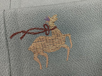 平和屋着物■訪問着　総刺繍　動物花文　金糸　鬼しぼ縮緬　ますいわ屋扱い　正絹　逸品　BAAX8397mz