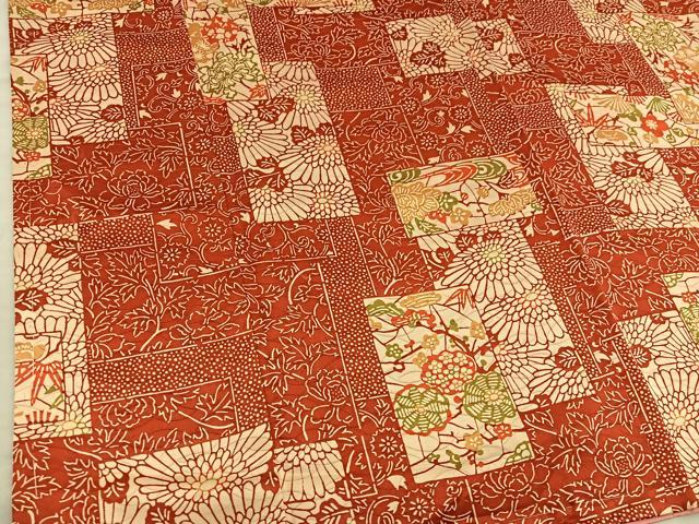 平和屋着物■上質な小紋　型染め　菊花文　正絹　逸品　BAAX8400mz