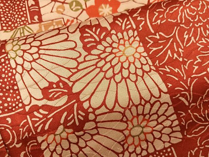 平和屋着物■上質な小紋　型染め　菊花文　正絹　逸品　BAAX8400mz