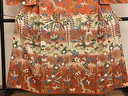 平和屋着物■訪問着　鳳凰花文　暈し染め　金彩　正絹　逸品　BAAX8405mz