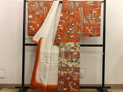 平和屋着物■訪問着　鳳凰花文　暈し染め　金彩　正絹　逸品　BAAX8405mz