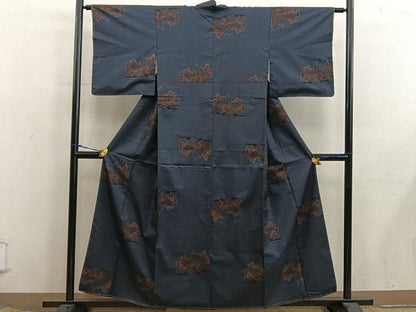 平和屋着物■本場大島紬　7マルキ　風景花文　正絹　逸品　未使用　BAAX8406mz