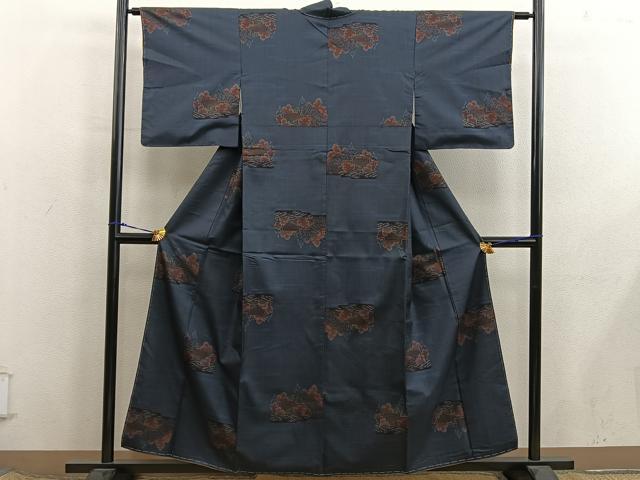 平和屋着物■本場大島紬　7マルキ　風景花文　正絹　逸品　未使用　BAAX8406mz
