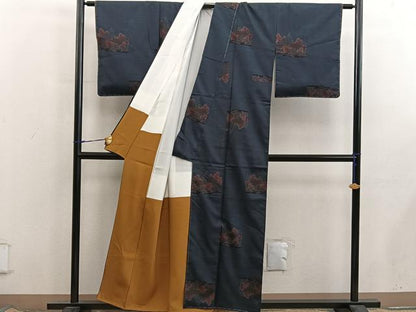 平和屋着物■本場大島紬　7マルキ　風景花文　正絹　逸品　未使用　BAAX8406mz