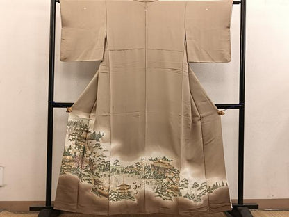 平和屋着物■豪華色留袖　人物風景文　寿光織　暈し染め　金糸　正絹　逸品　BAAX8407mz