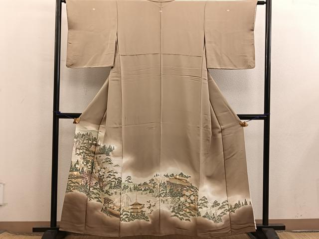 平和屋着物■豪華色留袖　人物風景文　寿光織　暈し染め　金糸　正絹　逸品　BAAX8407mz