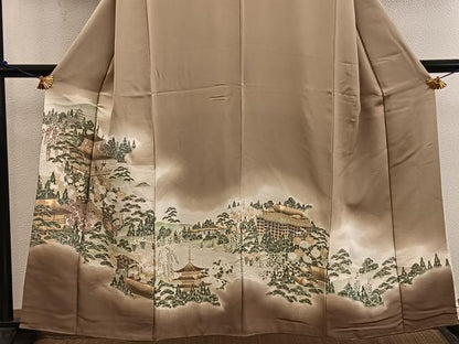 平和屋着物■豪華色留袖　人物風景文　寿光織　暈し染め　金糸　正絹　逸品　BAAX8407mz