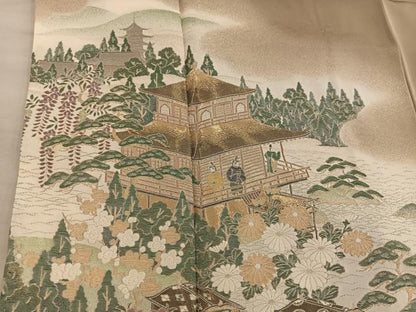 平和屋着物■豪華色留袖　人物風景文　寿光織　暈し染め　金糸　正絹　逸品　BAAX8407mz