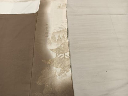 平和屋着物■豪華色留袖　人物風景文　寿光織　暈し染め　金糸　正絹　逸品　BAAX8407mz