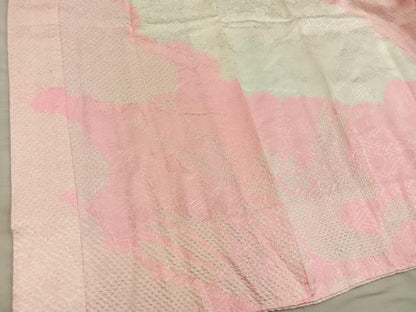 平和屋着物■振袖用長襦袢　袷　絞り　飛鶴文　半衿刺繍　正絹　逸品　BAAX8412mz