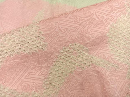 平和屋着物■振袖用長襦袢　袷　絞り　飛鶴文　半衿刺繍　正絹　逸品　BAAX8412mz