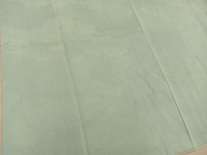 平和屋着物■上質な色無地　菱花地紋　山葵色　正絹　逸品　BAAX8414mz