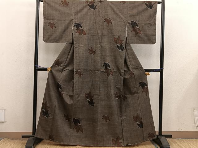 平和屋着物■本場大島紬　7マルキ　舞蝶文　正絹　逸品　BAAX8415mz