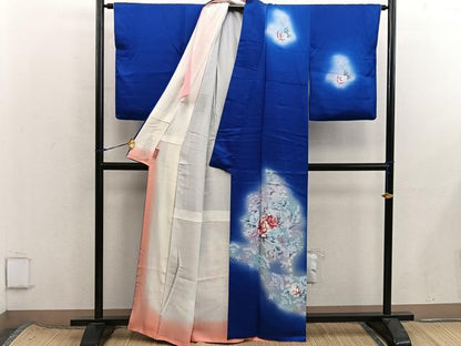 平和屋着物■訪問着　草花文　暈し染め　正絹　逸品　BAAX8416mz